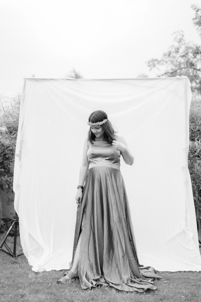 Studio maternity portrait session